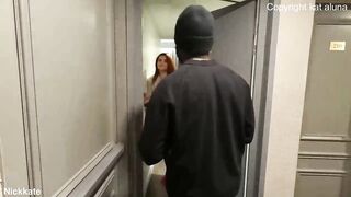 Hard fuck in the hallway of a hotel