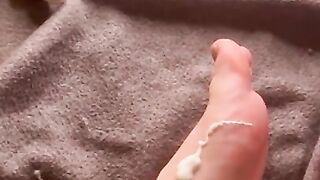 Rubbing lotion on my petite feet