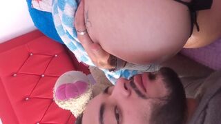 Sucking and licking a woman's ass up close - Amateur