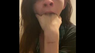 Deepthroat Training Video: Gagging as I look to improve Blow Job technic