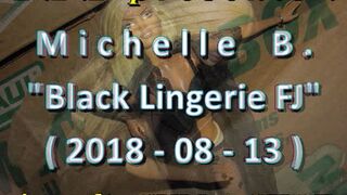 2018 Michelle B. Black Lingerie FJ & facial - just the cumshot version