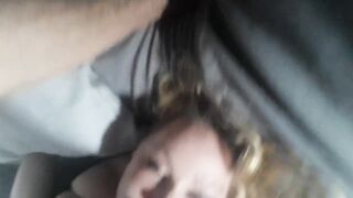 Cheating slut wife fingered and face fucked