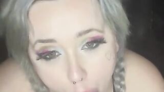 Slutty Alt Slut Sucks Dildo