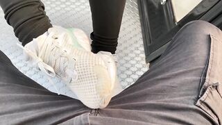 In Public Cum on Socks and wear Nike Shoes after. ( Footjob / Sockjob )