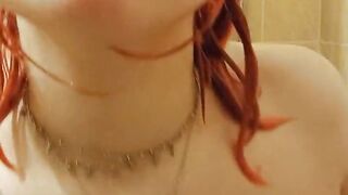 Morning home shower and passionate masturbation