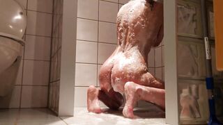 Norwegian girl teasing herself in the shower