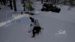 BBC Snowbunny Creampie & Cuckold Cleanup Outdoors on Snow covered UTV Offroad 4x4 Trail Adventure