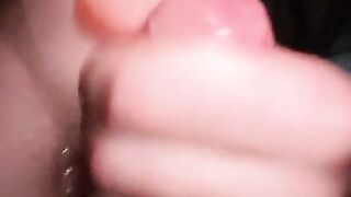 Massive cumshot on my belly (also hit my lips????)