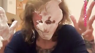 CalypsoJuneQueen loves to get her feet dirty with some foam pies! Bonus foam pie to the head :)