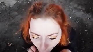 Slutty Redhead GF Sucks Cock And Gets Fucked Hard In Abandoned Building