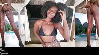 Chocolate Beauty teases her Husban with new bikini try-on!