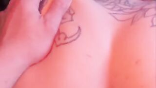 Tattoo Goth girl suck and fuck doggy POV