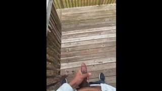 Huge BBC Cumshot Outside On Patio (dirty talk)