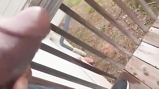 Huge BBC Cumshot Outside On Patio (dirty talk)