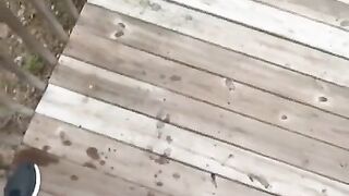 Huge BBC Cumshot Outside On Patio (dirty talk)