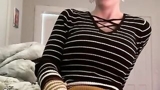 Big tits girl masturbates and cums hard