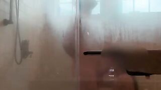 SLOPPY blow job & Steamy shower sex in Airbnb