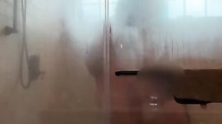 SLOPPY blow job & Steamy shower sex in Airbnb