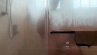 SLOPPY blow job & Steamy shower sex in Airbnb