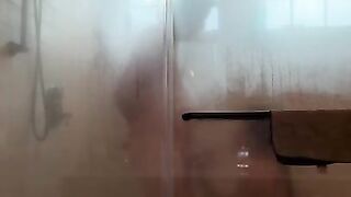 SLOPPY blow job & Steamy shower sex in Airbnb