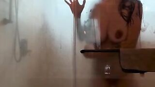 SLOPPY blow job & Steamy shower sex in Airbnb