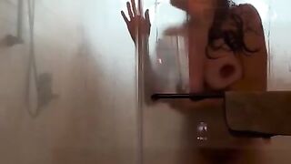 SLOPPY blow job & Steamy shower sex in Airbnb