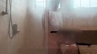 SLOPPY blow job & Steamy shower sex in Airbnb