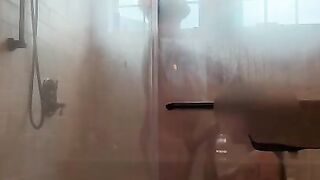 SLOPPY blow job & Steamy shower sex in Airbnb