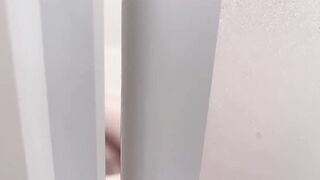 Peeking my girlfriend taking shower in bathroom, she was masturbating