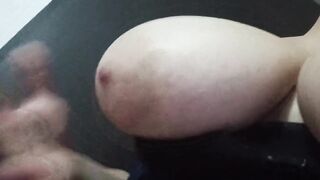 Stepmom shows her big tits to her stepson on video call