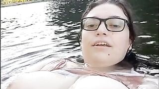 Taking my tits out at the river