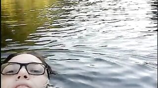 Taking my tits out at the river