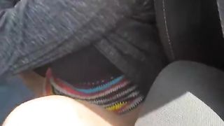 Curly Slut Receive Creampie inside the Car in a Public Place