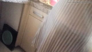 Groping tall Gf's sexy ass, washing dishes