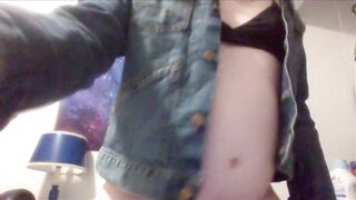 POV trans girl in jean jacket fucks you