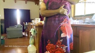 Indian Couple Romance in the Kitchen - Wife Dress Lifted Up and Ass Squeezed and Fingered