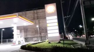 Horny Filipina Fucks at the (Shell)Gasoline Station and eats CUM