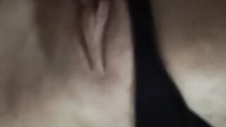 Trying to be silent but my girlfriend makes noise so I cum inside her