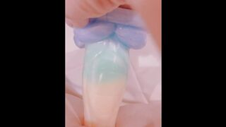 Rainbow dragon dick masturbation