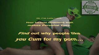 Homemade couple blowjob cowgirl riding & doggystyle decked out in ALL green from head to dick for St Patty's Day - Lelu Love