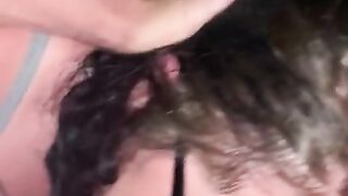 Fucking her face tell I cum deep in her mouth