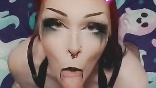 Goth girl sucks daddys cock - full on OnlyFans