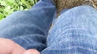 A little leftover dribbling piss: soft cock and gentle pee