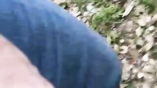 I really had to pee: pissing in the forest. Cum for me!