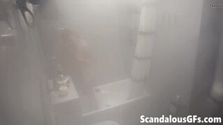 A steamy video of my naked hot ex in a luxury steam shower