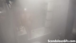 A steamy video of my naked hot ex in a luxury steam shower