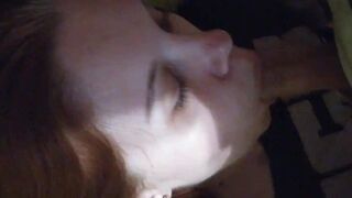 Russian redhead girl mouthfucked all the way to her throat