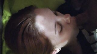 Russian redhead girl mouthfucked all the way to her throat