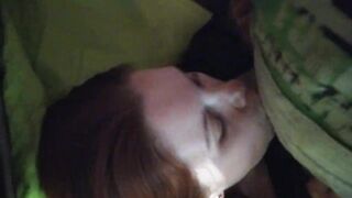 Russian redhead girl mouthfucked all the way to her throat