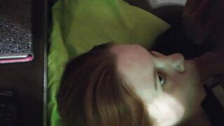 Russian redhead girl mouthfucked all the way to her throat